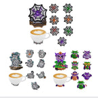 Dessous de Verre Halloween à Diamanter — Kit Créatif 8 Pièces en Bois