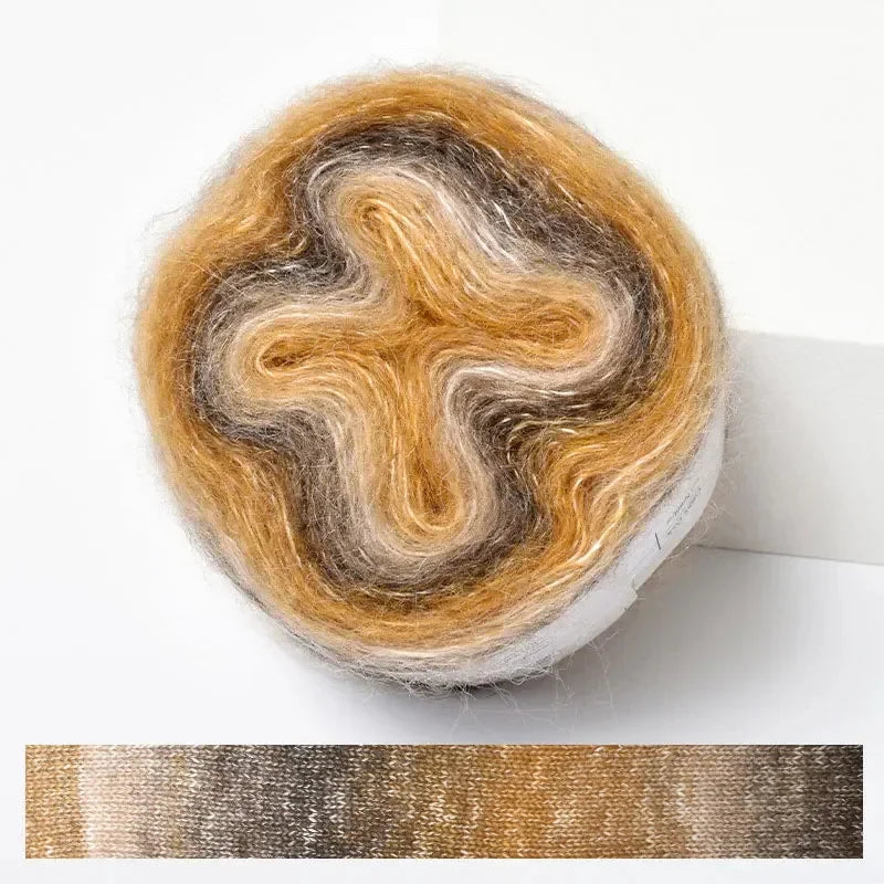 Fil Effet Mohair Dégradé Arc-en-Ciel – Pelote 200 m | Crochet & Tricot