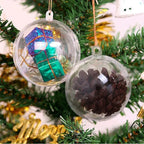 Boules de Noël transparentes à remplir — Lot de 10, rondes ou cœurs