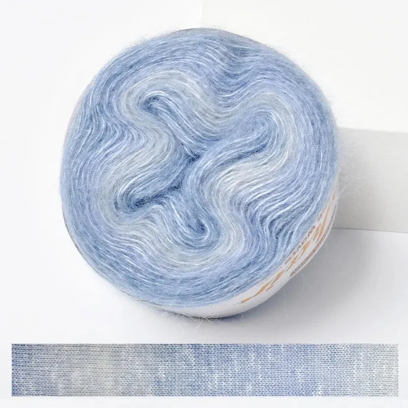 Fil Effet Mohair Dégradé Arc-en-Ciel – Pelote 200 m | Crochet & Tricot
