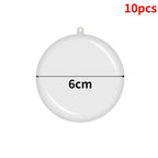 Boules de Noël transparentes à remplir — Lot de 10, rondes ou cœurs