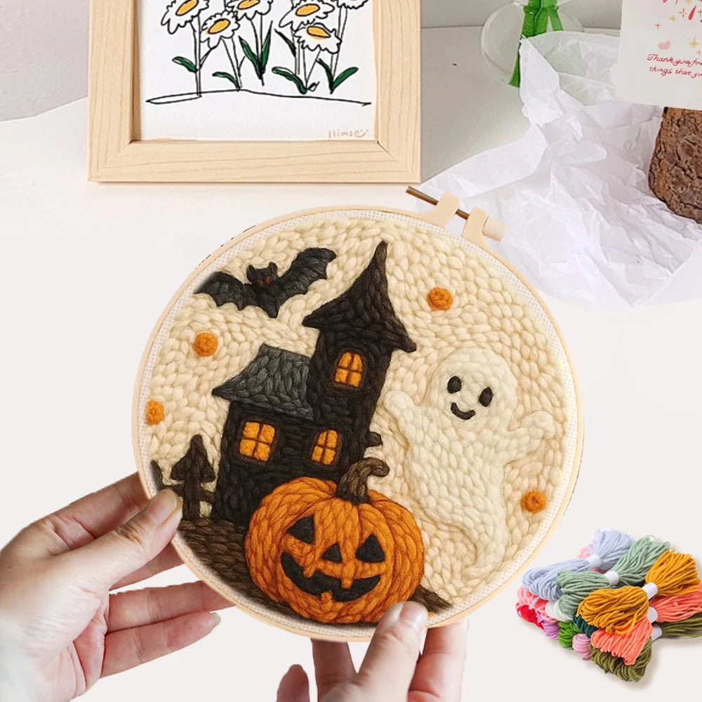 Kit Punch Needle Halloween — Broderie d'Automne à Créer Soi-Même