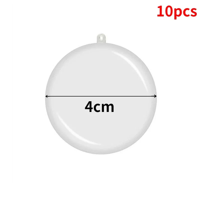 Boules de Noël transparentes à remplir — Lot de 10, rondes ou cœurs