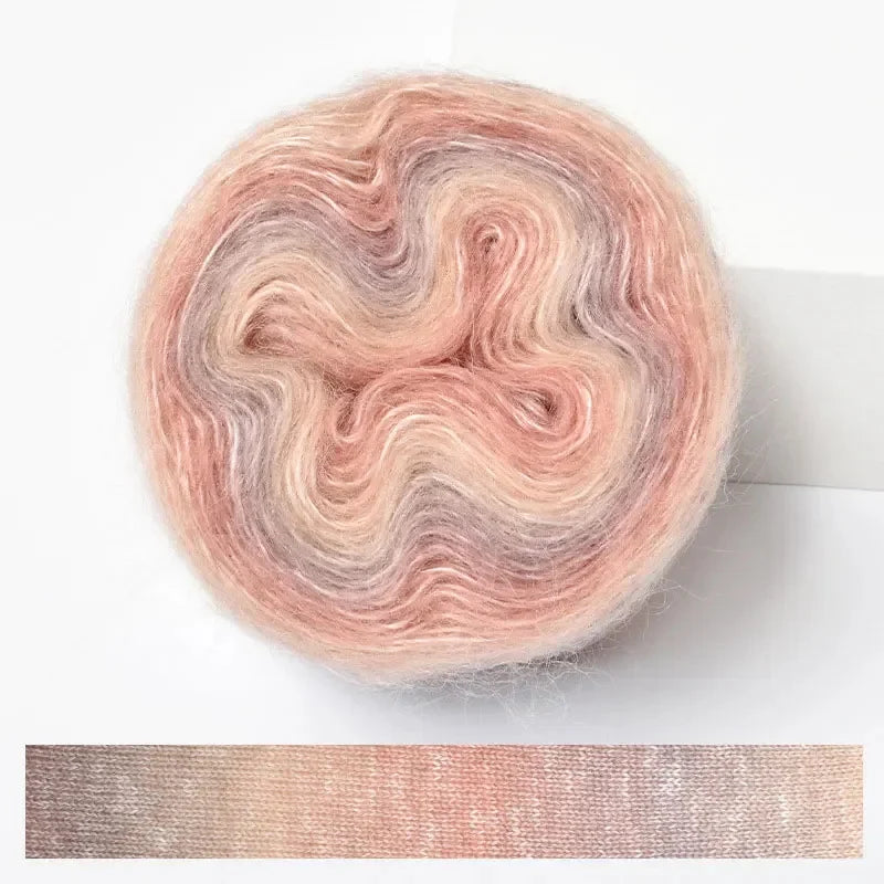Fil Effet Mohair Dégradé Arc-en-Ciel – Pelote 200 m | Crochet & Tricot