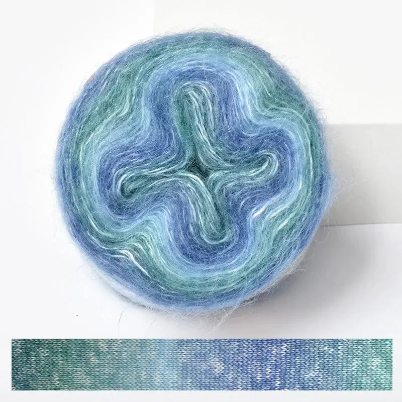 Fil Effet Mohair Dégradé Arc-en-Ciel – Pelote 200 m | Crochet & Tricot