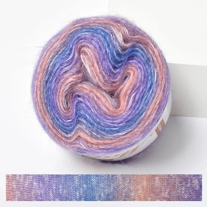 Fil Effet Mohair Dégradé Arc-en-Ciel – Pelote 200 m | Crochet & Tricot