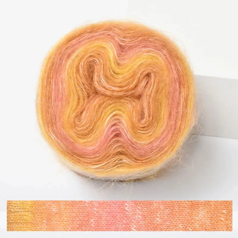 Fil Effet Mohair Dégradé Arc-en-Ciel – Pelote 200 m | Crochet & Tricot