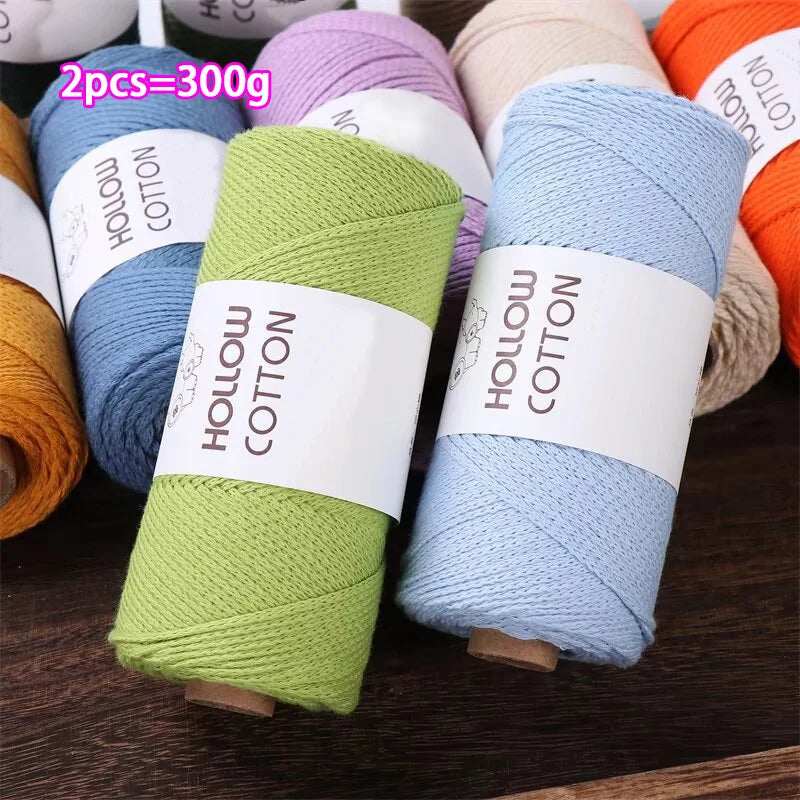 Fil de coton tubulaire — 2 pelotes de 150 g, la douceur du 100 % coton
