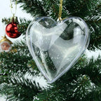 Boules de Noël transparentes à remplir — Lot de 10, rondes ou cœurs
