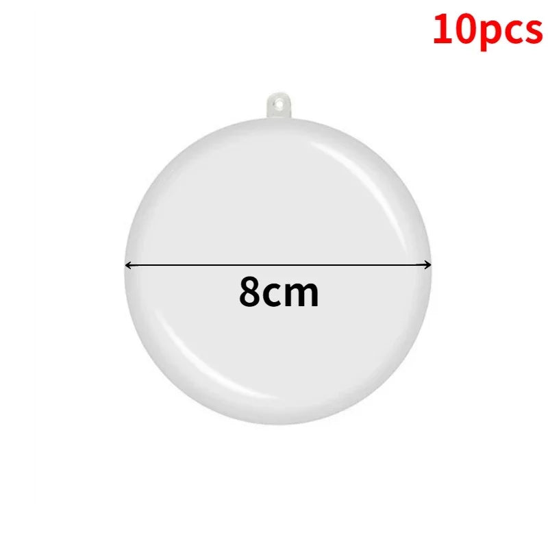 Boules de Noël transparentes à remplir — Lot de 10, rondes ou cœurs