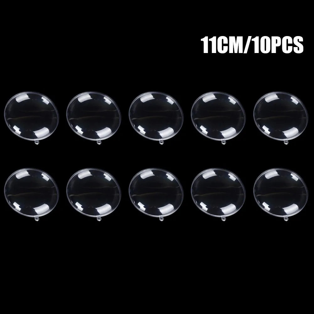 Boules transparentes à remplir avec base plate — Lot de 10, à poser ou suspendre