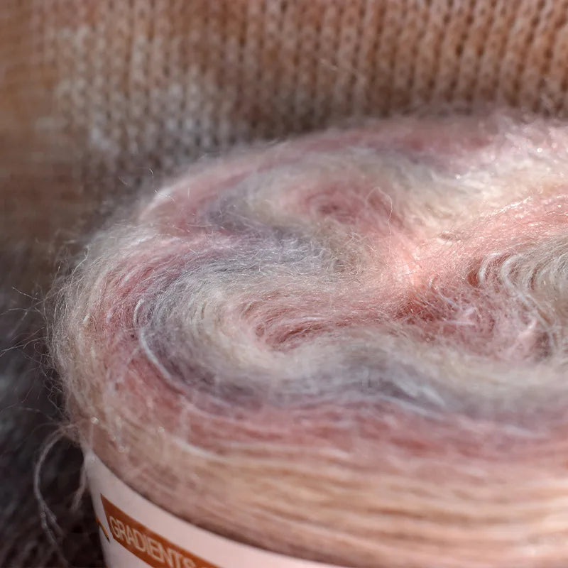 Fil Effet Mohair Dégradé Arc-en-Ciel – Pelote 200 m | Crochet & Tricot