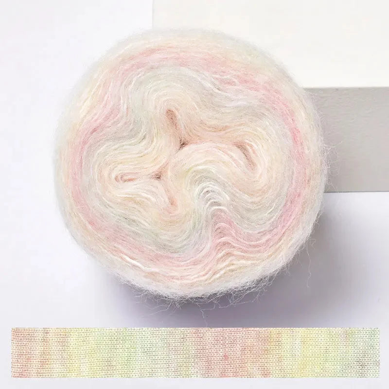 Fil Effet Mohair Dégradé Arc-en-Ciel – Pelote 200 m | Crochet & Tricot