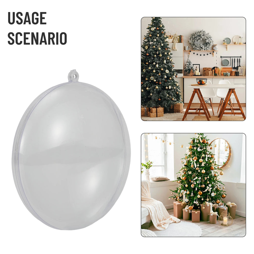 Boules transparentes à remplir avec base plate — Lot de 10, à poser ou suspendre