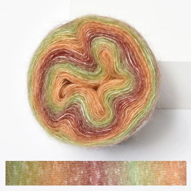 Fil Effet Mohair Dégradé Arc-en-Ciel – Pelote 200 m | Crochet & Tricot
