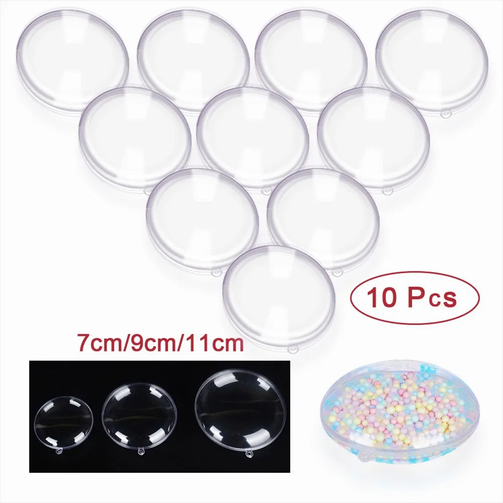 Boules transparentes à remplir avec base plate — Lot de 10, à poser ou suspendre