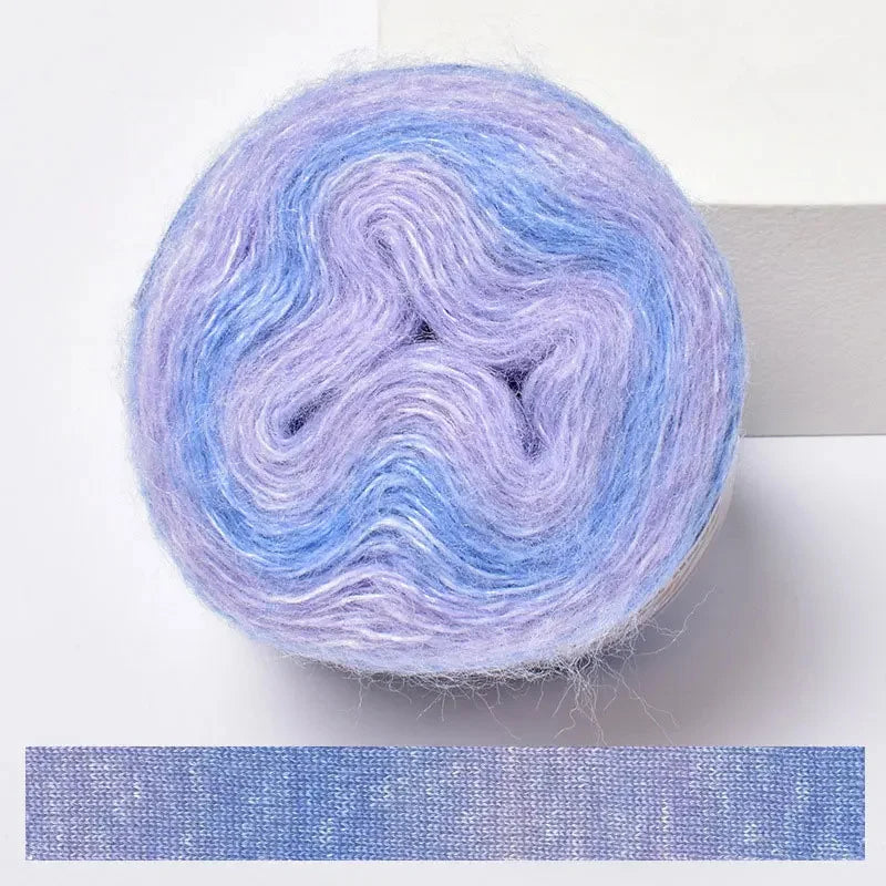 Fil Effet Mohair Dégradé Arc-en-Ciel – Pelote 200 m | Crochet & Tricot