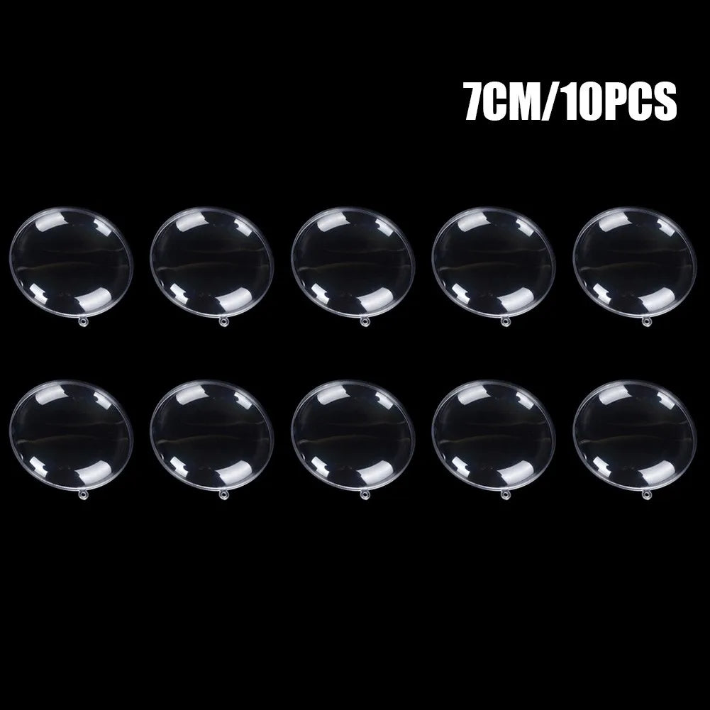 Boules transparentes à remplir avec base plate — Lot de 10, à poser ou suspendre
