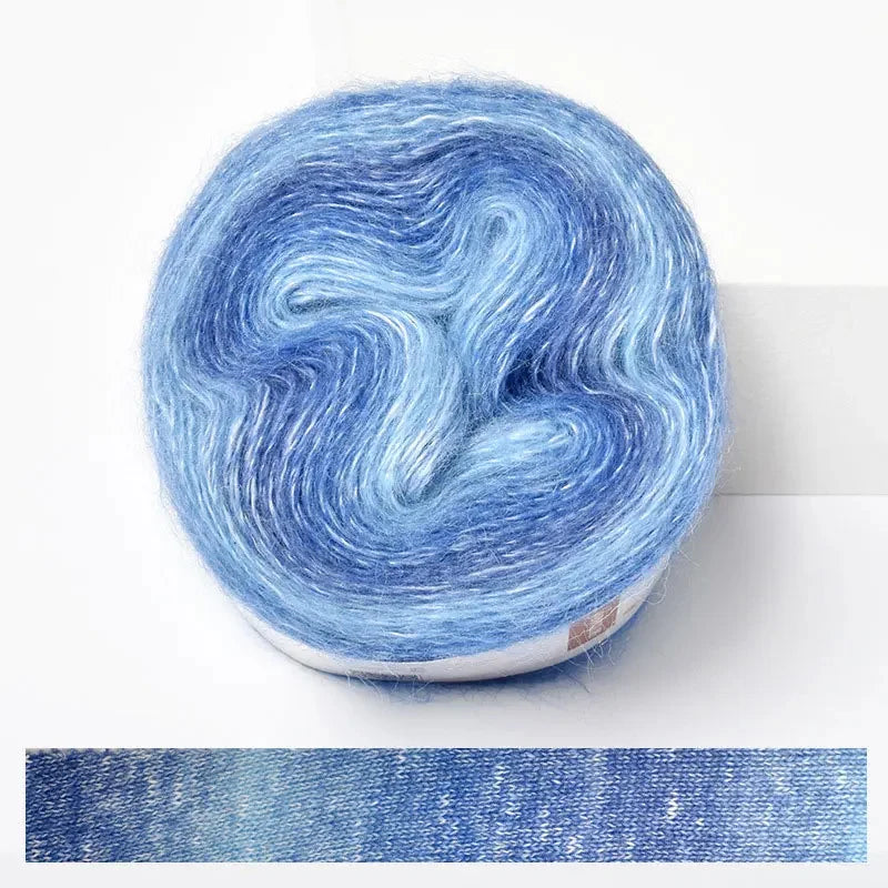 Fil Effet Mohair Dégradé Arc-en-Ciel – Pelote 200 m | Crochet & Tricot