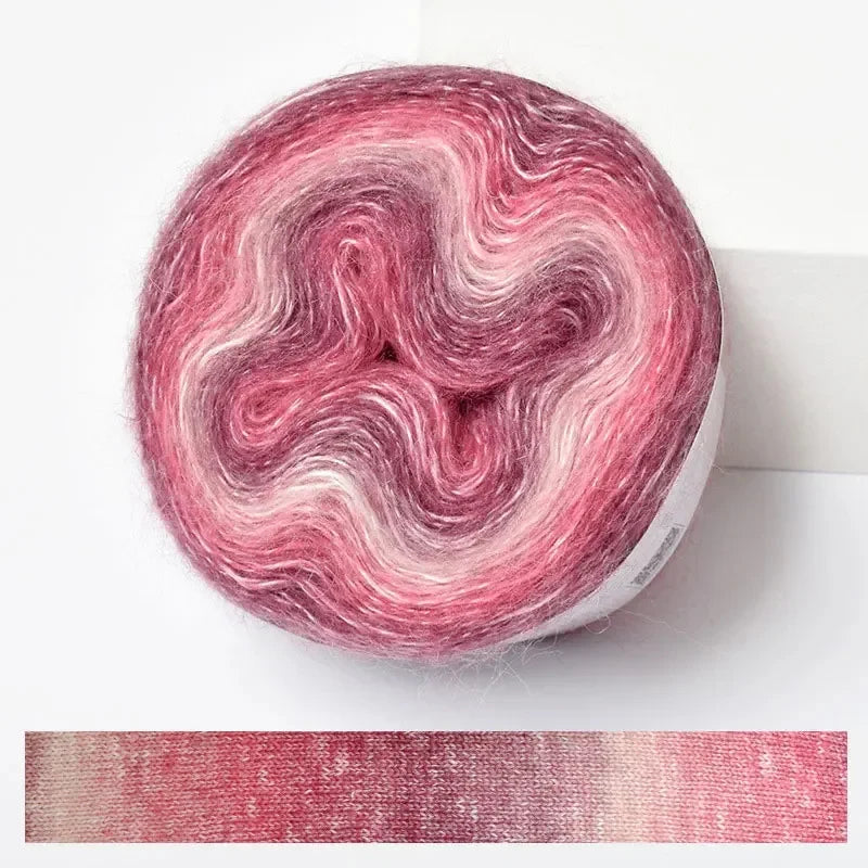 Fil Effet Mohair Dégradé Arc-en-Ciel – Pelote 200 m | Crochet & Tricot