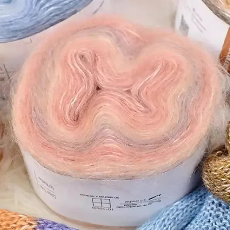 Fil Effet Mohair Dégradé Arc-en-Ciel – Pelote 200 m | Crochet & Tricot