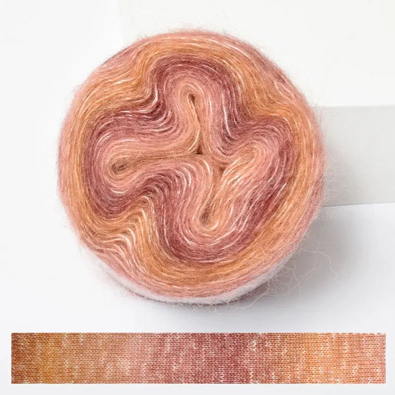 Fil Effet Mohair Dégradé Arc-en-Ciel – Pelote 200 m | Crochet & Tricot